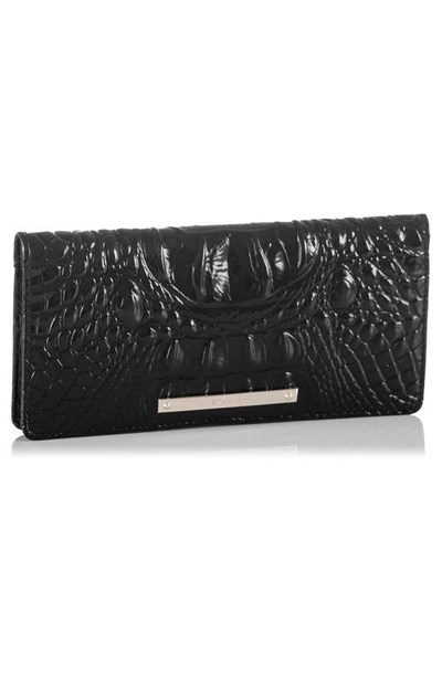 Shop Brahmin 'ady' Croc Embossed Continental Wallet In Black Melbourne