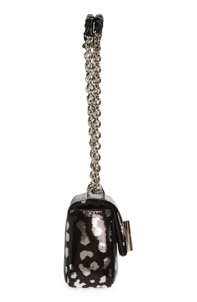 Shop Tom Ford Mini Natalia Leopard Sequin Shoulder Bag In 7ng01 Black/ Silver/ Black