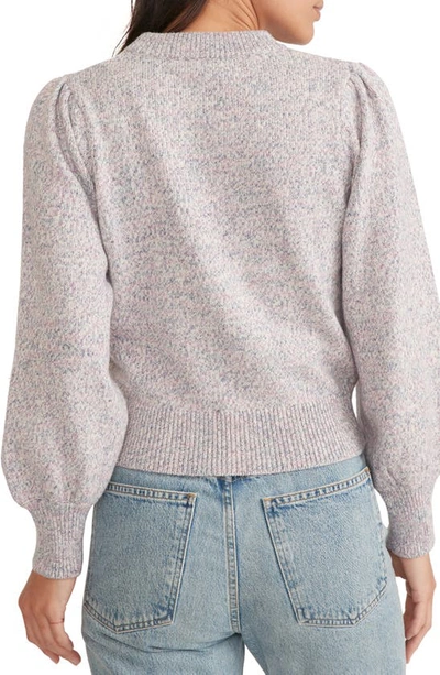 Marine Layer Alma Marled Blouson Sleeve Sweater In Purple Heather