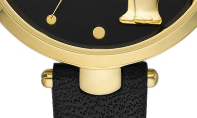 Shop Kate Spade Holland Elephant Leather Strap Watch, 34mm In Black
