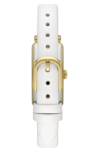 Shop Kate Spade Rosedale Pavé Leather Strap Watch, 32mm In Ivory