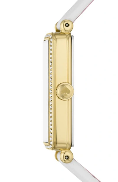 Shop Kate Spade New York Rosedale Pavé Leather Strap Watch, 32mm In Ivory