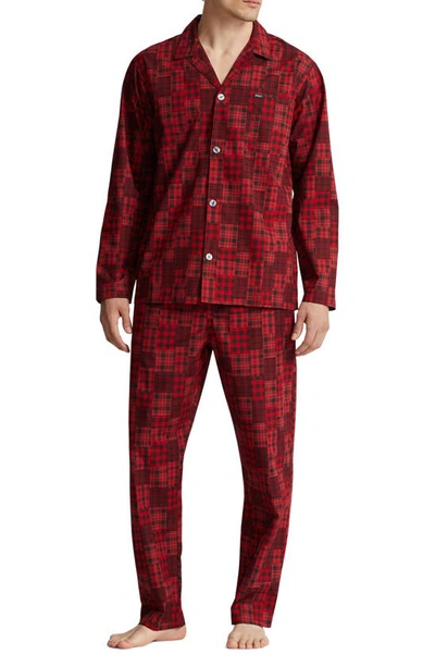 Shop Polo Ralph Lauren Plaid Patchwork Cotton Pajamas In Red Patchwork