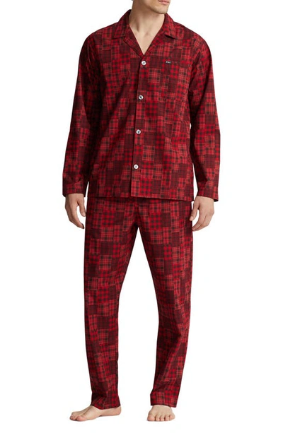 Polo Ralph Lauren Plaid Patchwork Cotton Pajamas In Red Patchwork ModeSens