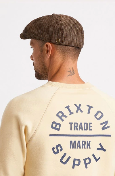 Shop Brixton Brood Driving Cap In Brown/khaki