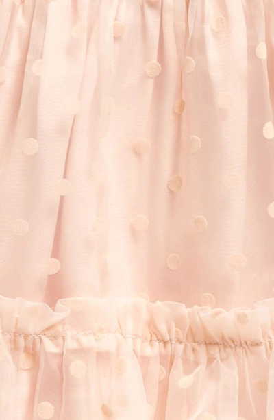 Shop Nordstrom Polka Dot Puff Sleeve Tiered Party Dress & Bloomers Set In Pink Chintz Duck Dot