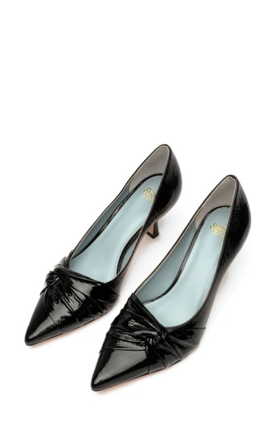 Shop Frances Valentine The Knot Kitten Heel Pointed Toe Pump In Black