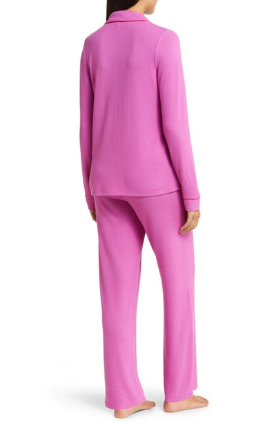 Shop Nordstrom Brushed Hacci Pajamas In Purple Orchid