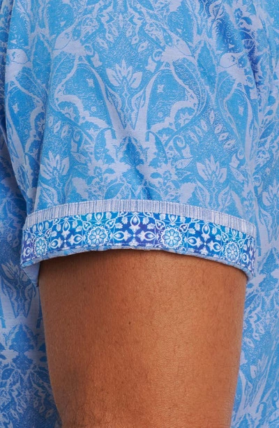 Robert Graham Highland Short Sleeve Button Down Shirt Big In Light Blue