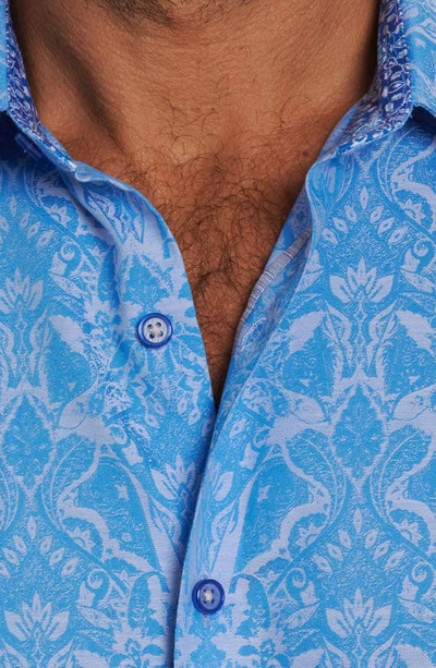 Robert Graham Highland Short Sleeve Button Down Shirt Big In Light Blue