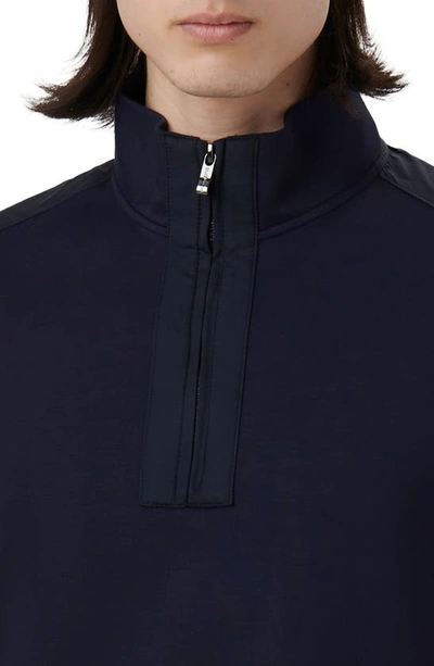 Shop Bugatchi Soft Touch Quarter Zip Pullover In Navy