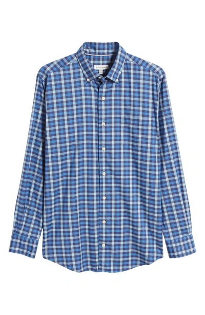 Shop Peter Millar Becket Classic Fit Check Stretch Button-down Shirt In Navy