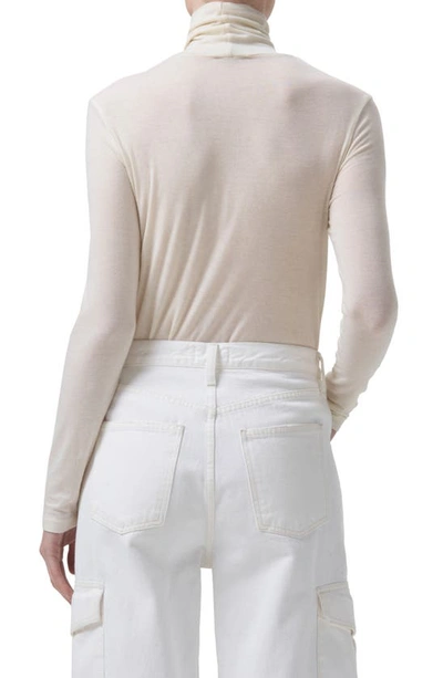 Agolde Pascale Turtleneck Long Sleeve Top In Oat Milk In Oat Milk
