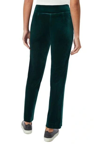 Shop Jones New York Straight Leg Velvet Pull-on Pants In Emerald
