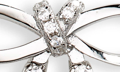 Shop Shashi Rosette Crystal Drop Earrings In Silver