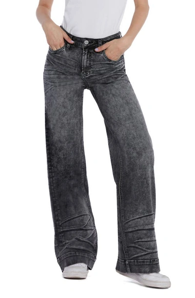 Shop Hint Of Blu Love Wide Leg Jeans In Storm Grey