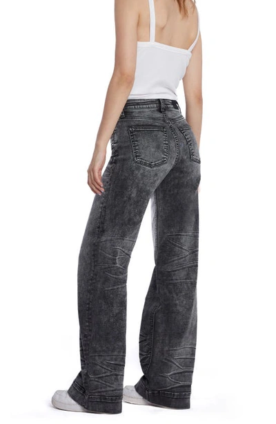 Shop Hint Of Blu Love Wide Leg Jeans In Storm Grey