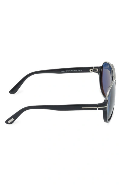 Shop Tom Ford 'dimitry' 59mm Aviator Sunglasses In Shiny Palladium / Blue
