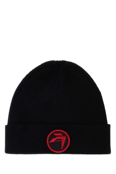 Ambush Foldable Ribbed Knit Wool Beanie In Black