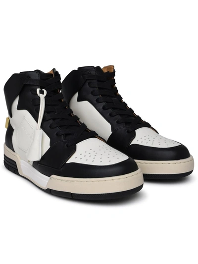 Shop Buscemi 'air Jon' Black And White Leather Sneakers