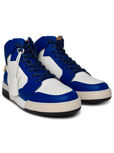 Shop Buscemi 'air Jon' White And Blue Leather Sneakers