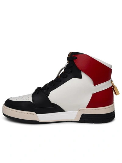Shop Buscemi 'air Jon' Red And White Leather Sneakers