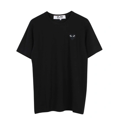 Shop Comme Des Garçons Play Basic Black Heart Logo T-shirt Black In Nero