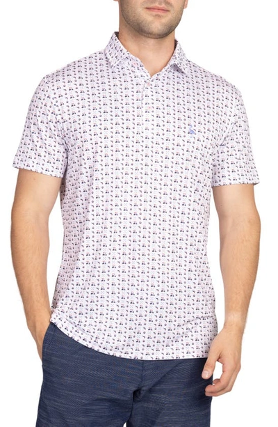 Shop Tailorbyrd White Golf Carts Print Performance Polo