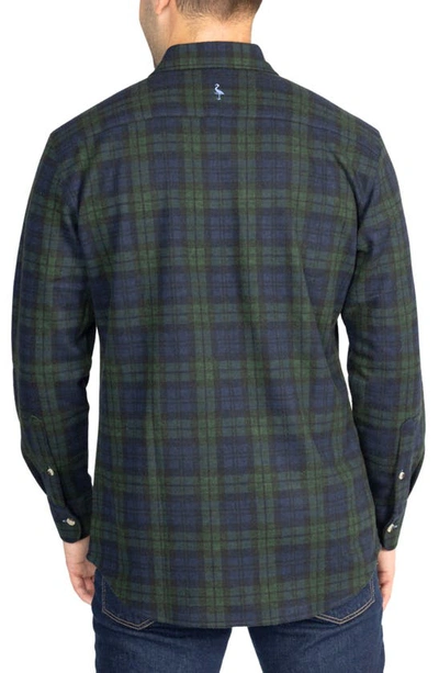 Shop Tailorbyrd Blackwatch Patterned Sweater Shirt In Hunter