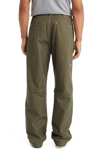 Shop Dickies Florala Cotton Twill Pants In Military Green