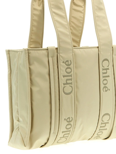 Shop Chloé Woody Tote Bag White