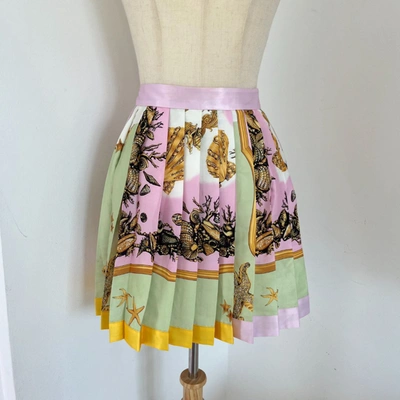 Pre-owned Versace Printed Pleated Mini Skirt
