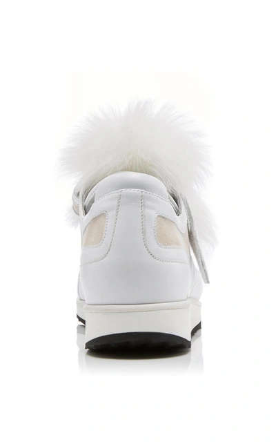 Shop Pierre Hardy Fox Fur Trainers