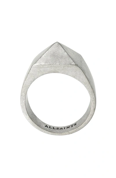 Shop Allsaints Sterling Silver Stud Signet Ring In Warm Silver
