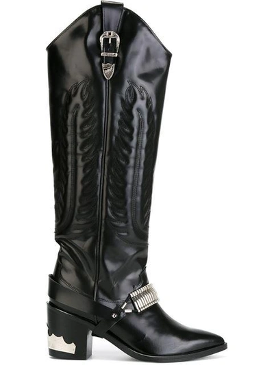 Shop Toga Knee-length Cowboy Boots - Black