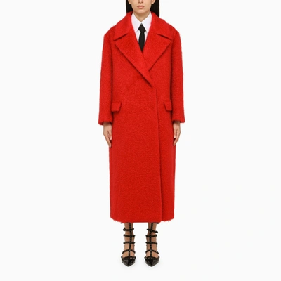 Shop Valentino Red Wool Oversized Coat Women