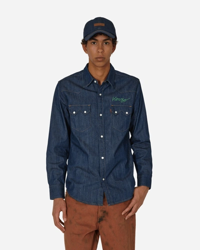 Shop Kenzo Levi's® Cowboy Shirt Rinse In Blue