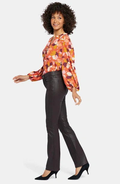 Nydj Marilyn Coated High Rise Straight Jeans In Cordovan Coated