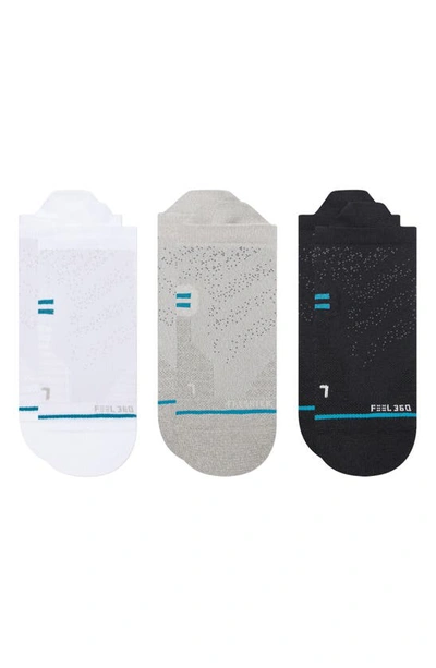 Shop Stance 3-pack Athletic Tab Back Socks In Grey Multi