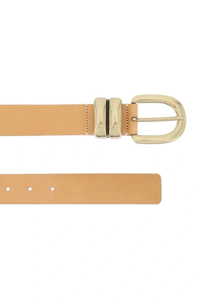 Shop By Malene Birger Zoira Leather Belt In Beige