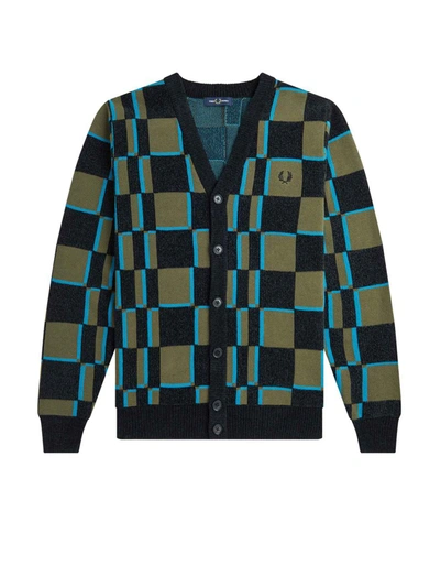 Shop Fred Perry Cardigan In Green