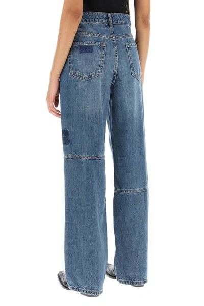 Shop Ganni Izey Wide-leg Jeans In Blue