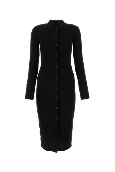Helmut Lang Midi Shirt Dress In Black
