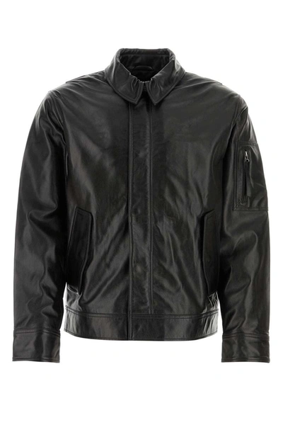 Shop Helmut Lang Leather Jackets In Black