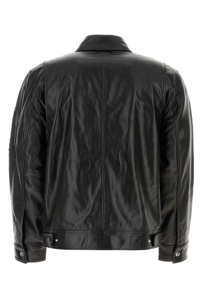 Shop Helmut Lang Leather Jackets In Black
