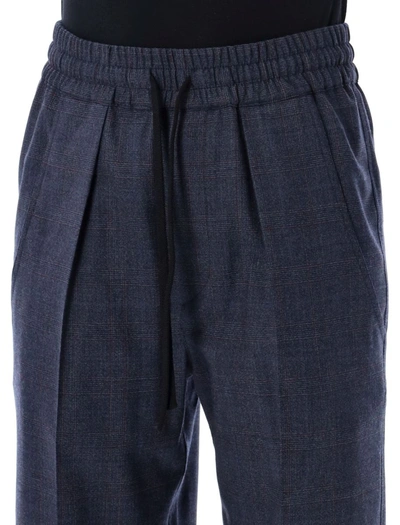 Isabel Marant Étoile Priska Pleated Prince Of Wales Checked Wool-blend Pants In Midnight Blue Check