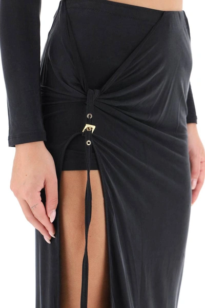 Shop Jacquemus La Jupe Pareo Croissant Midi Skirt In Black