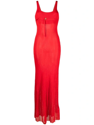 Shop Jacquemus Long Polo Style Dress La Robe Maille In Red
