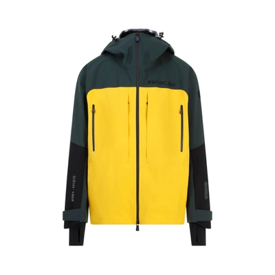Shop Moncler Grenoble  Brizon Down Jacket Wintercoat In Yellow &amp; Orange