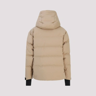 Shop Moncler Grenoble  Fellberg Down Jacket Wintercoat In Nude &amp; Neutrals